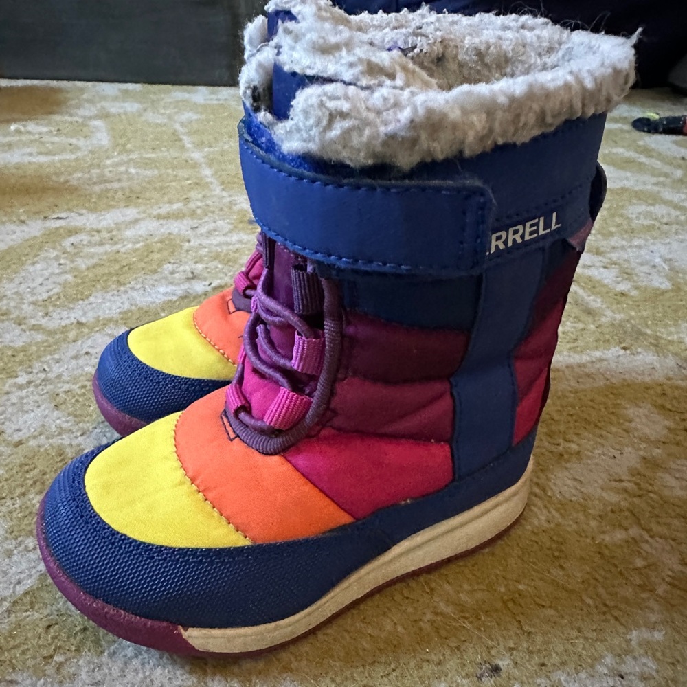 Merrell Alpine Puffer JR Waterproof Backpacking Boot Rainbow Multi 6 Unisex